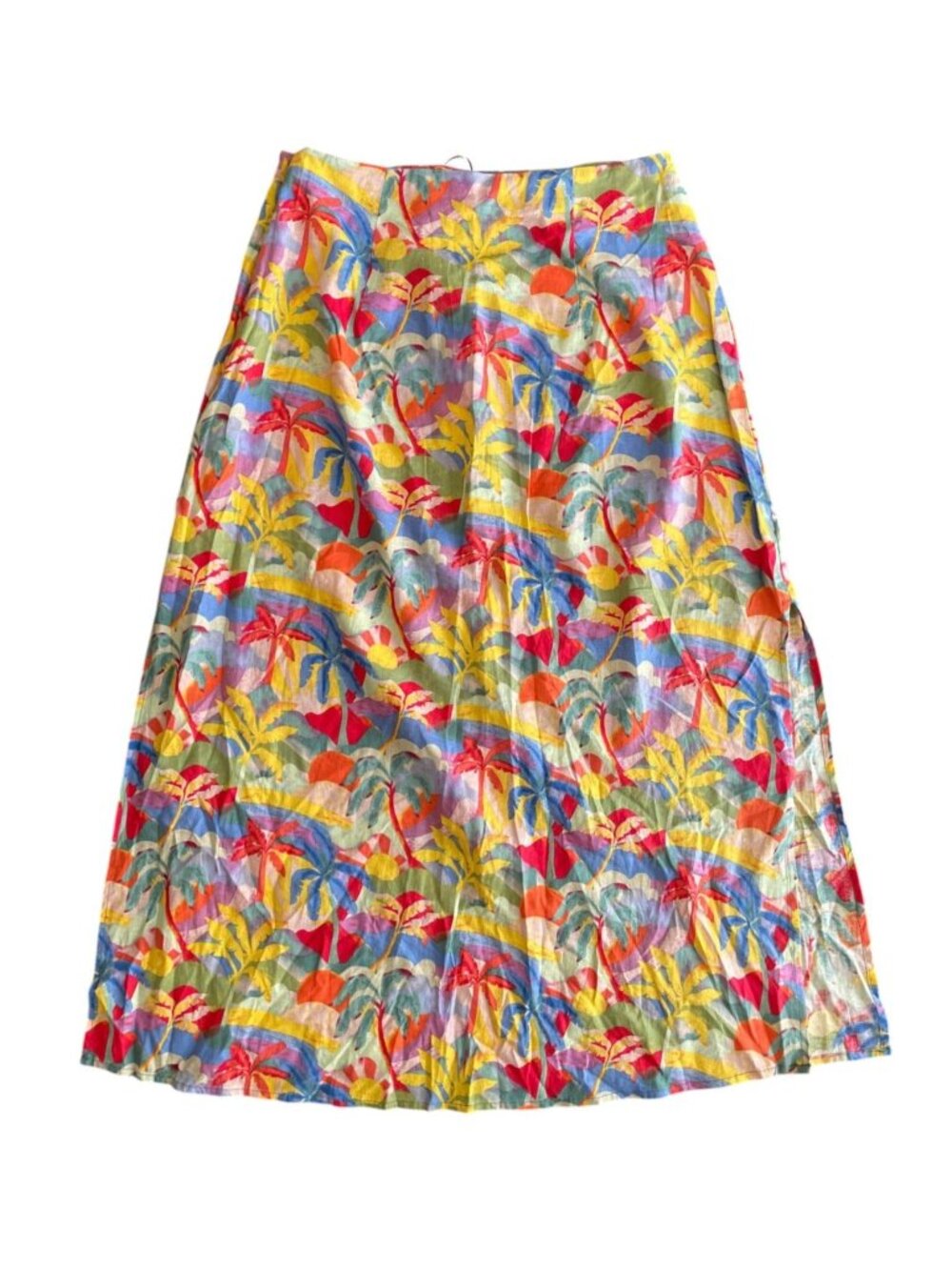 NWT Marine Layer Ryan Midi Slip Skirt Tropical Palm SZ 6 Vacation Wear - Picture 5 of 12
